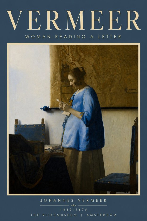 Vermeer Woman Reading a Letter No6 - Poszter