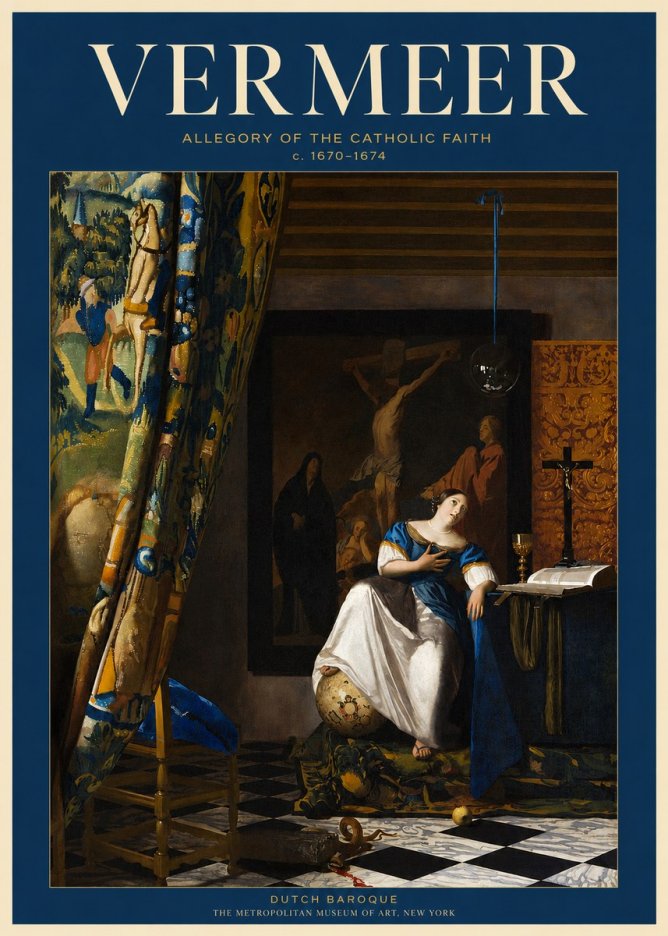 Vermeer Allegory of the Catholic Faith No2 - Poszter