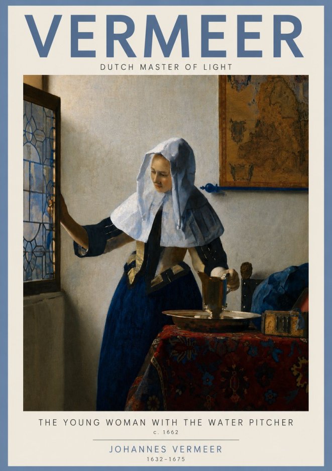 Vermeer The Young Woman with the Water Pitcher No3 - Poszter
