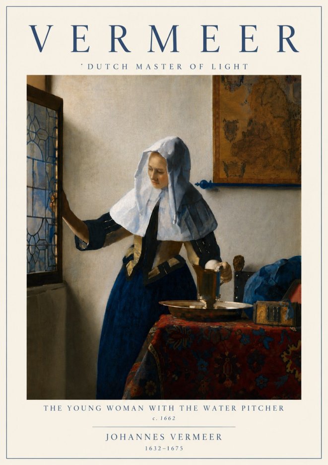 Vermeer The Young Woman with the Water Pitcher No6 - Poszter