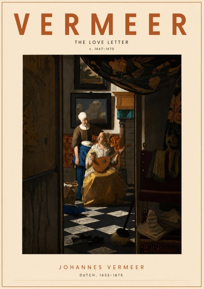 Vermeer The Love Letter No4 - Poszter