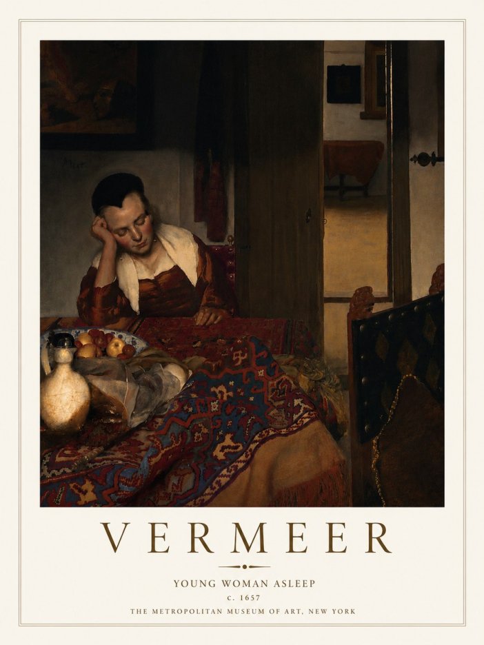 Vermeer Young Woman Asleep No4 - Poszter
