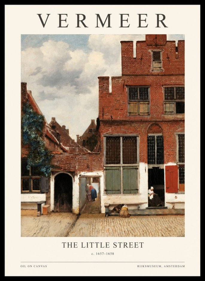 Vermeer The Little Street No1 - Poszter