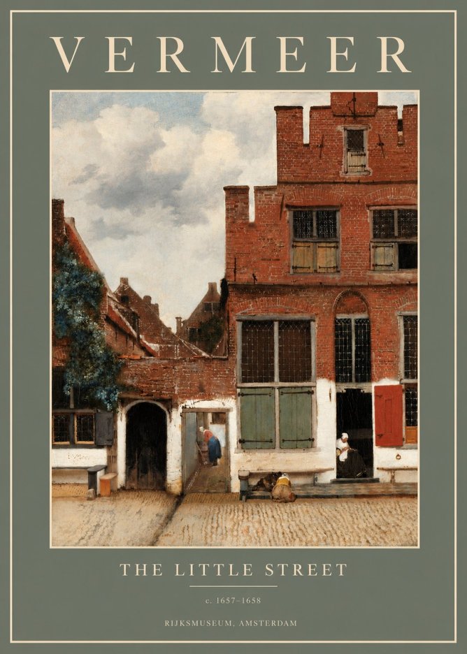 Vermeer The Little Street No2 - Poszter