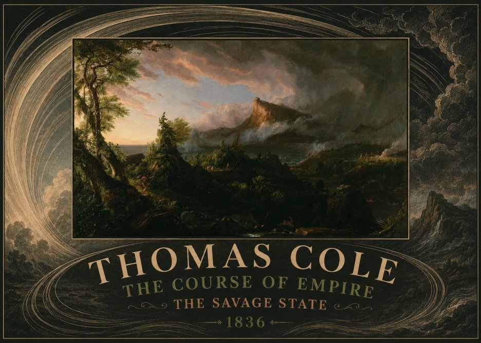 Thomas Cole The Course of Empire: the Savage State I No4 - Poszter