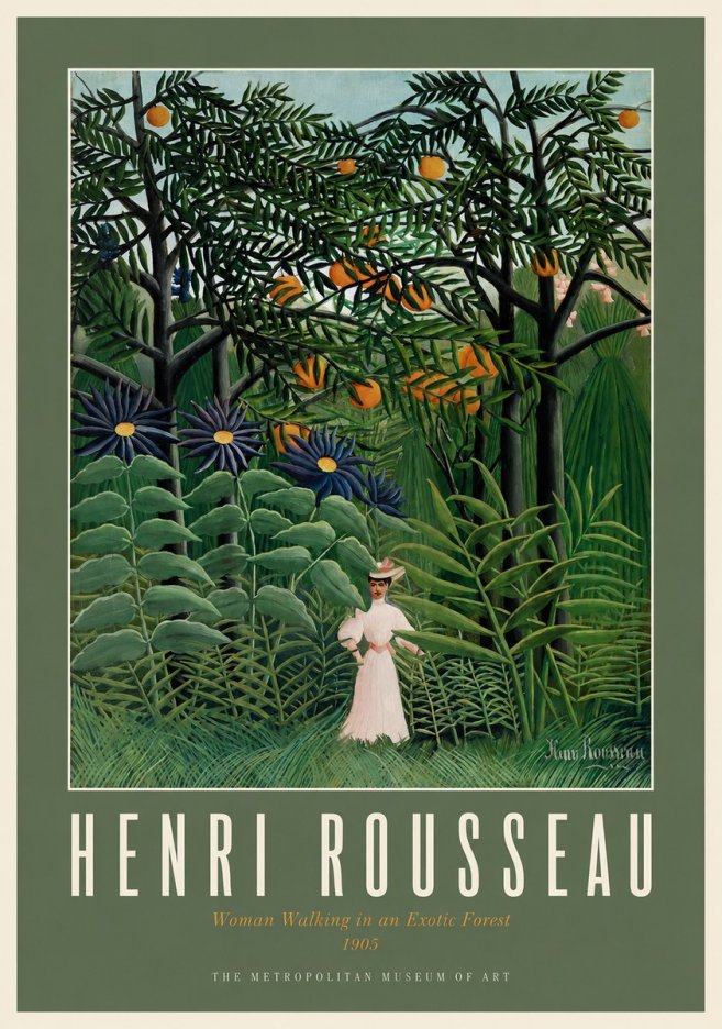 Rousseau Woman Walking in an Exotic Forest No2 - Poszter