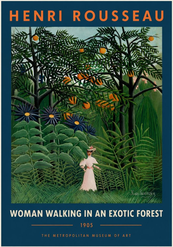 Rousseau Woman Walking in an Exotic Forest No5 - Poszter