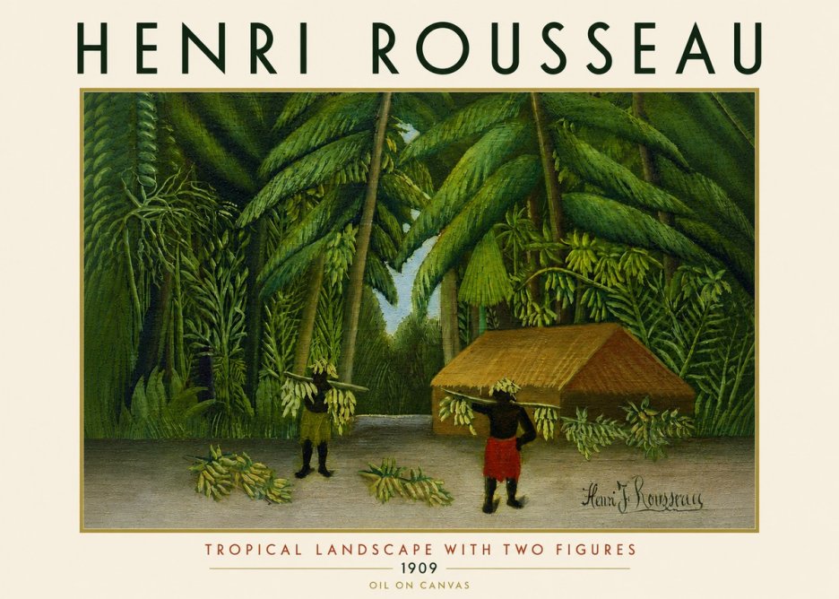 Rousseau Tropical Landscape with Two Figures No4 - Poszter