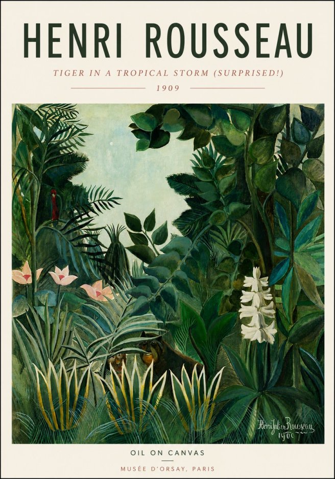 Rousseau Tiger in a Tropical Storm (Surprised!) No4 - Poszter