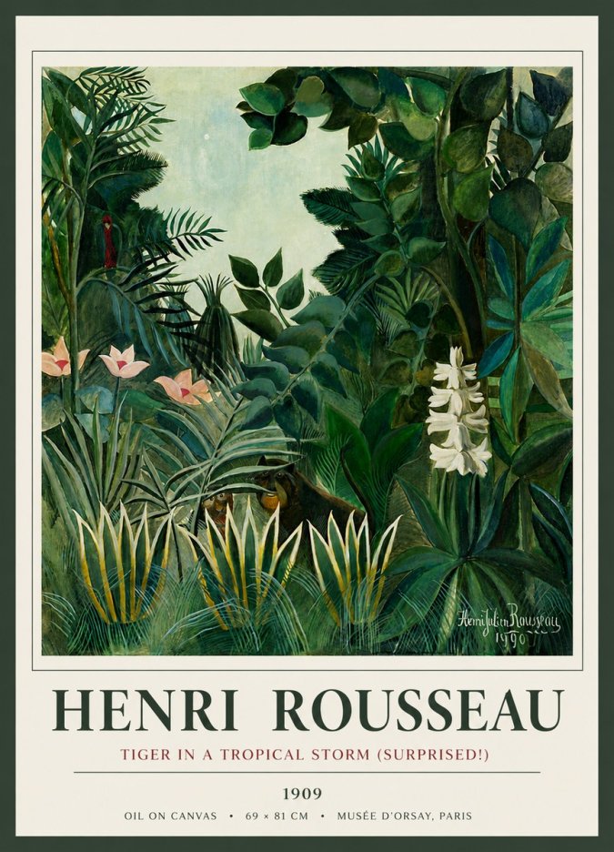 Rousseau Tiger in a Tropical Storm (Surprised!) No5 - Poszter