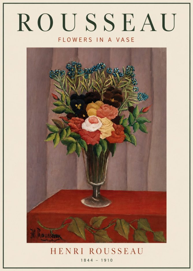 Rousseau Flowers in a Vase No4 - Poszter