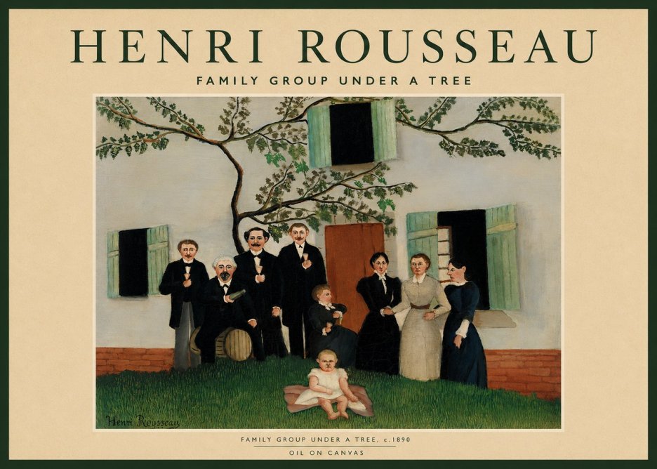Rousseau Family Group Under a Tree No2 - Poszter