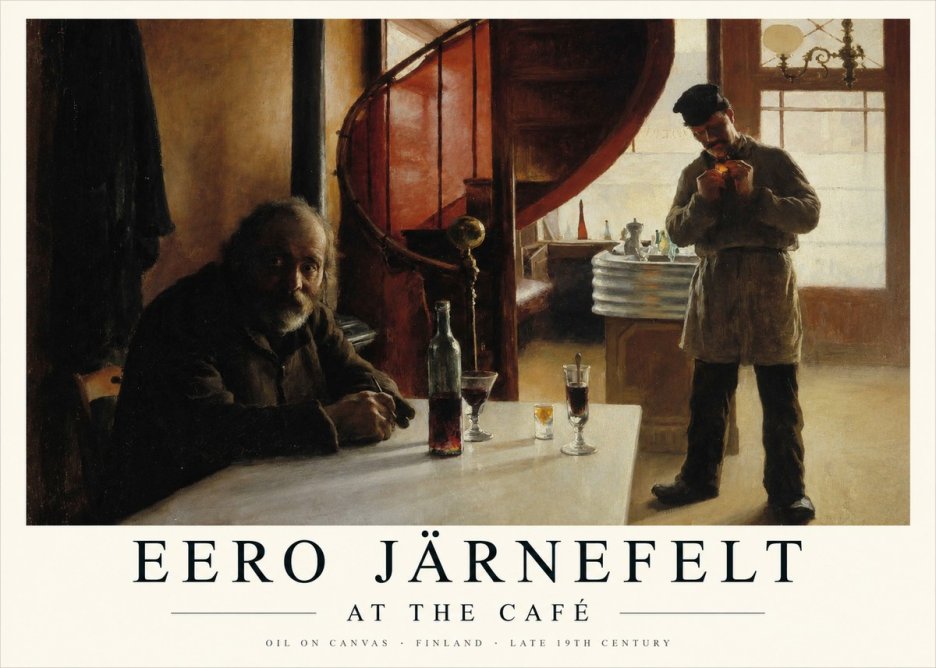 Eero Järnefelt Interior with Two Men No2 - Poszter