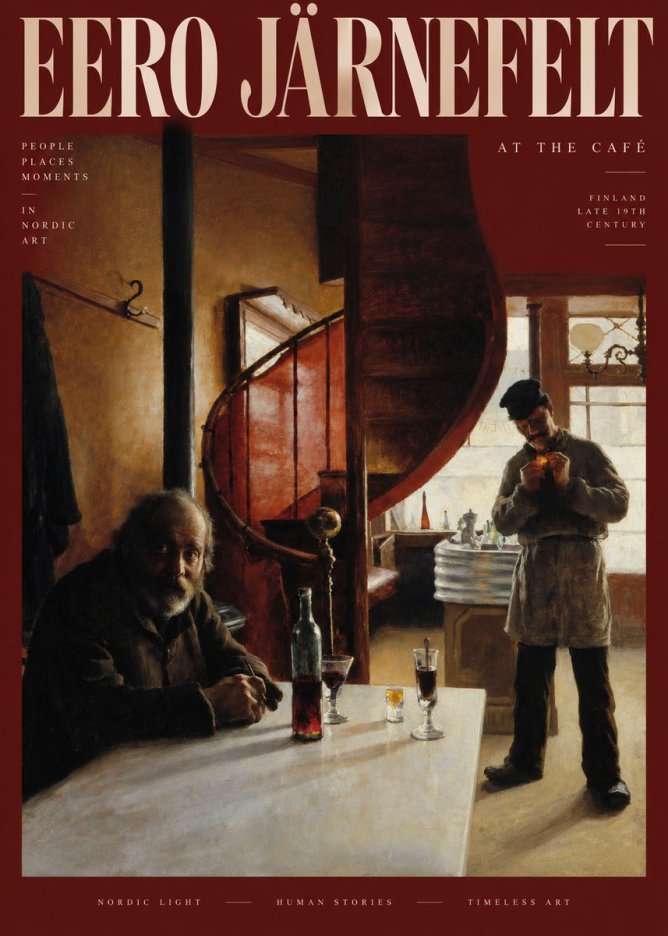 Eero Järnefelt Interior with Two Men No3 - Poszter