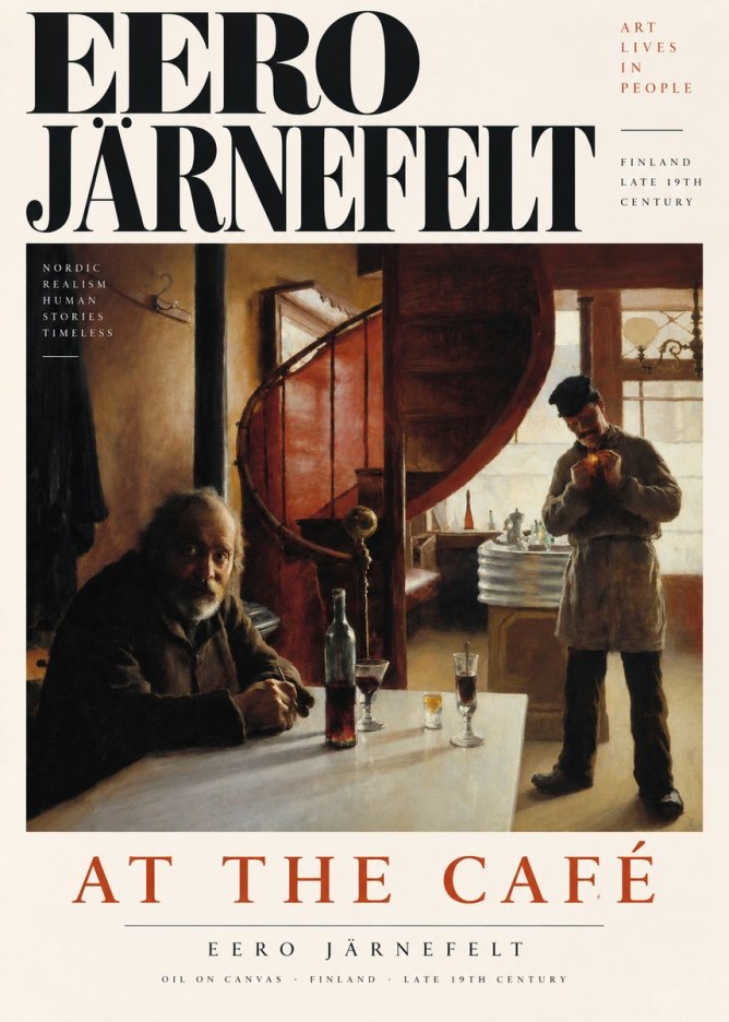 Eero Järnefelt Interior with Two Men No4 - Poszter