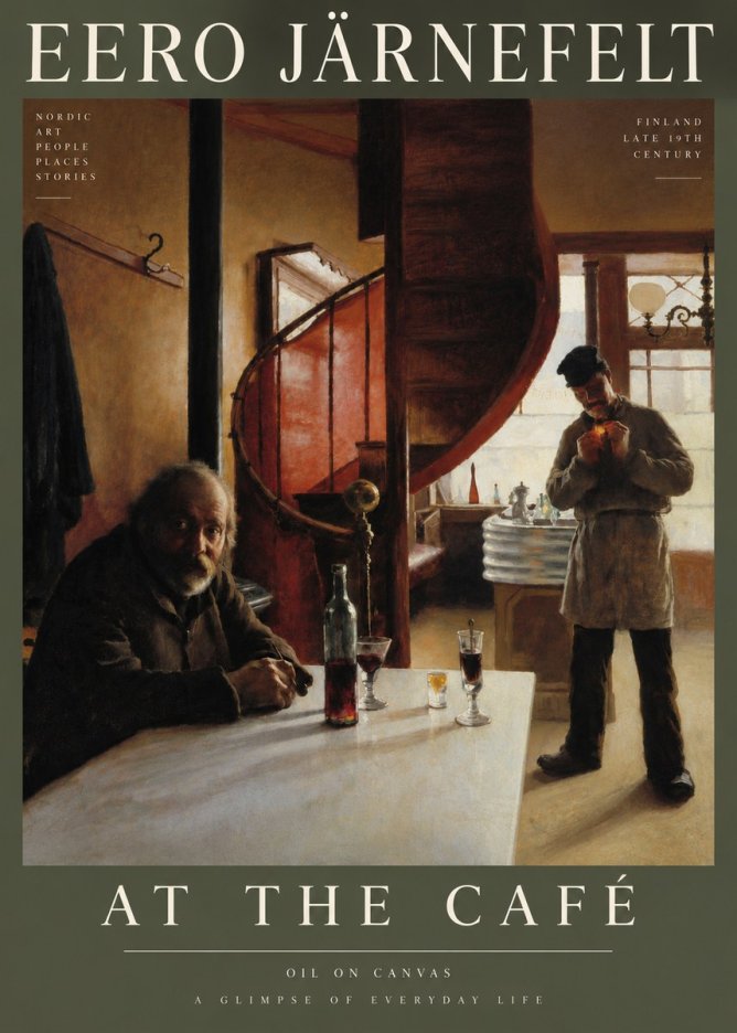 Eero Järnefelt Interior with Two Men No6 - Poszter
