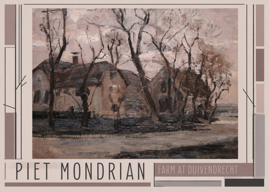 Piet Mondrian Farm at Duivendrecht No1 - Poszter