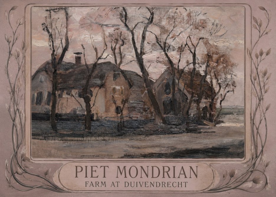 Piet Mondrian Farm at Duivendrecht No4 - Poszter