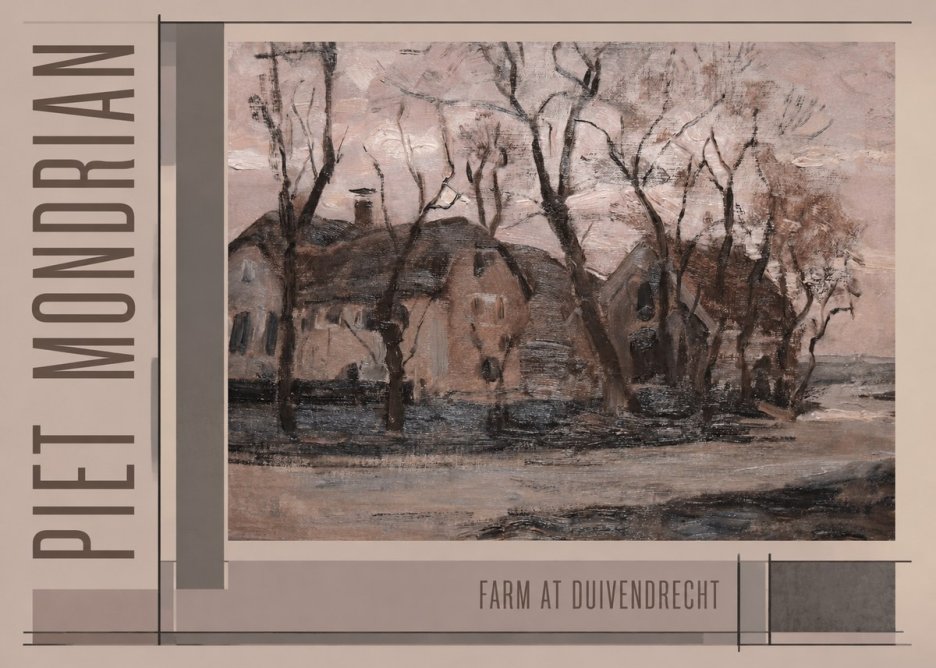 Piet Mondrian Farm at Duivendrecht No6 - Poszter