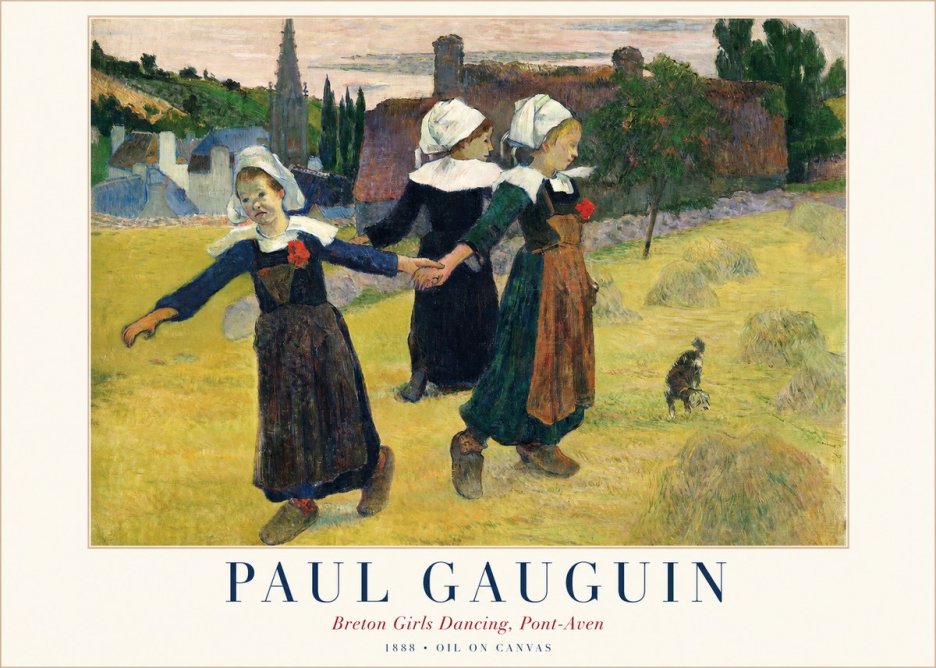 Paul Gauguin Breton Girls Dancing, Pont-aven No1 - Poszter