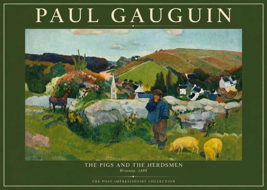 Paul Gauguin The Pigs and the Herdsmen No4 - Poszter