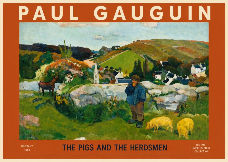 Paul Gauguin The Pigs and the Herdsmen No5 - Poszter