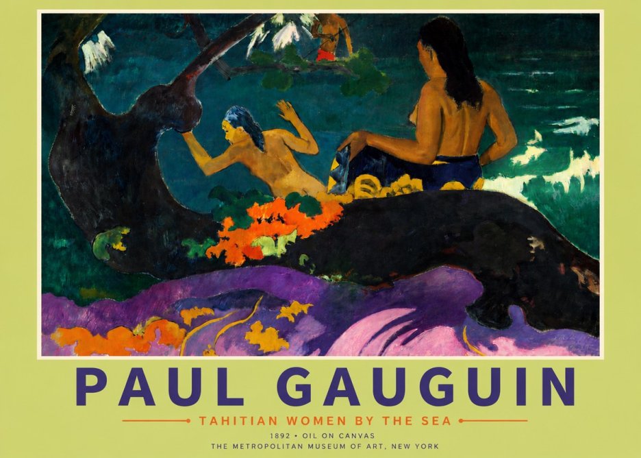 Paul Gauguin Tahitian Women by the Sea No3 - Poszter
