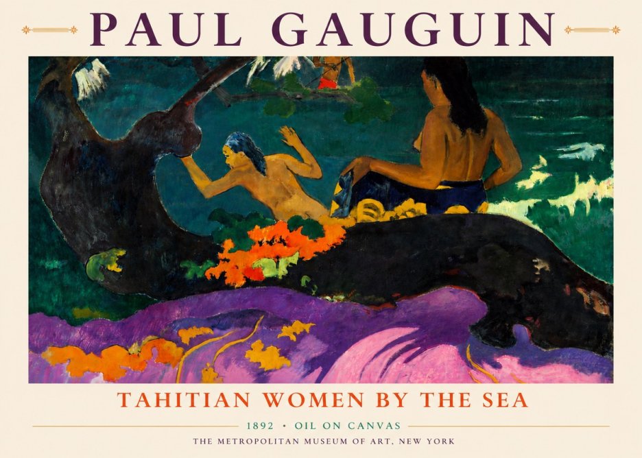 Paul Gauguin Tahitian Women by the Sea No4 - Poszter