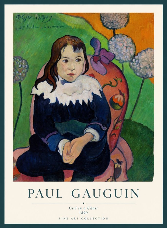 Paul Gauguin Girl in a Chair No1 - Poszter