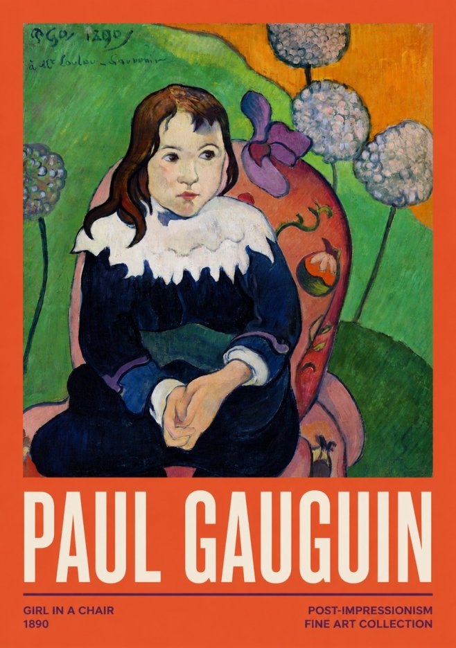 Paul Gauguin Girl in a Chair No2 - Poszter