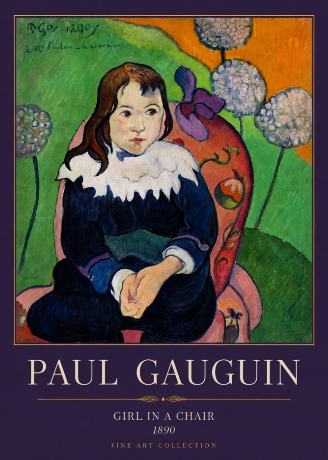 Paul Gauguin Girl in a Chair No3 - Poszter