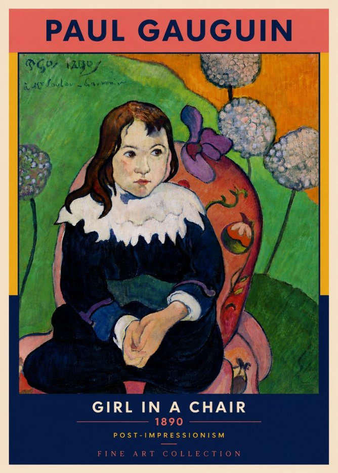 Paul Gauguin Girl in a Chair No6 - Poszter