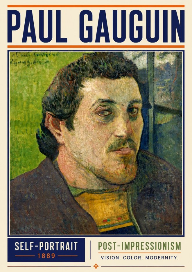 Paul Gauguin Self-portrait (1889) No6 - Poszter