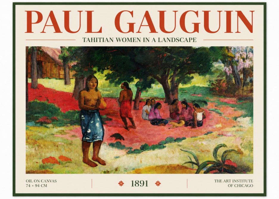 Paul Gauguin Tahitian Women on the Road No5 - Poszter