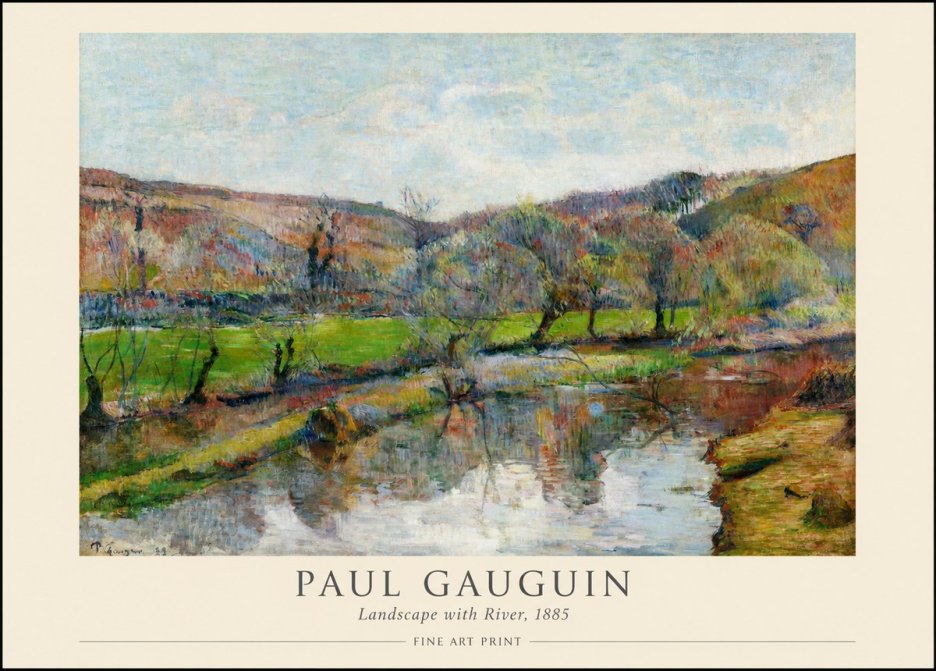 Paul Gauguin Landscape with River, 1885 No1 - Poszter