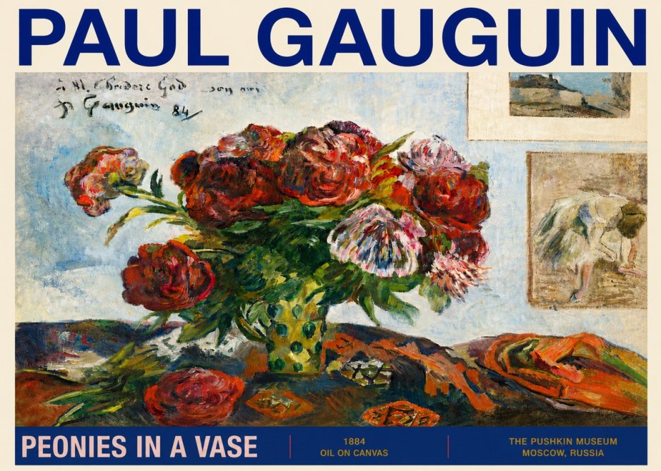 Paul Gauguin Peonies in a Vase No4 - Poszter