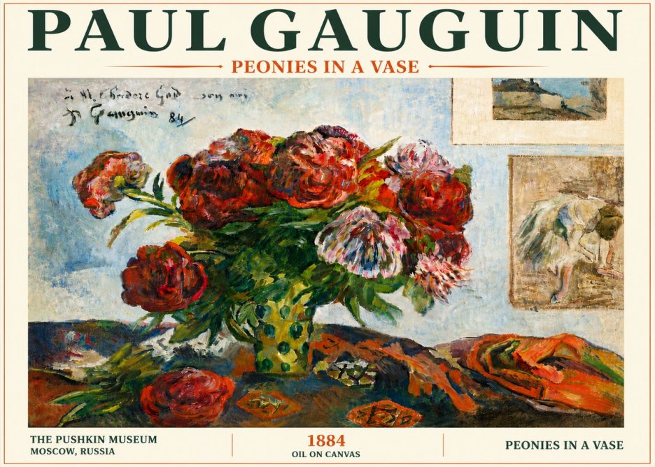 Paul Gauguin Peonies in a Vase No6 - Poszter