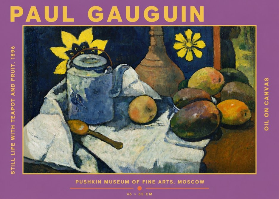 Paul Gauguin Still Life with Teapot and Fruit, 1896 No4 - Poszter