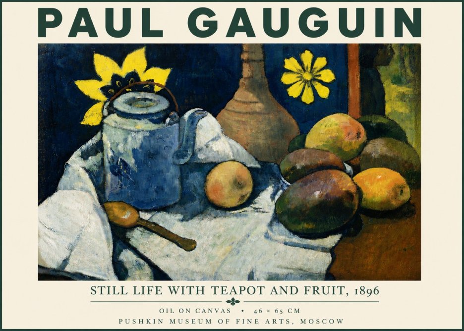 Paul Gauguin Still Life with Teapot and Fruit, 1896 No5 - Poszter