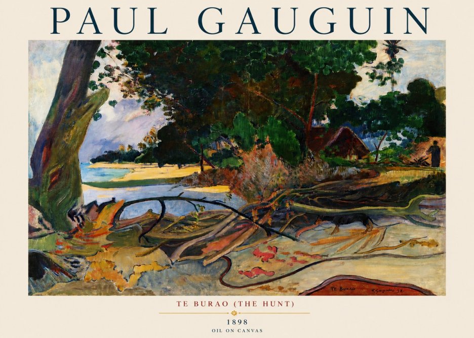 Paul Gauguin Te Burao (the Hunt) No3 - Poszter