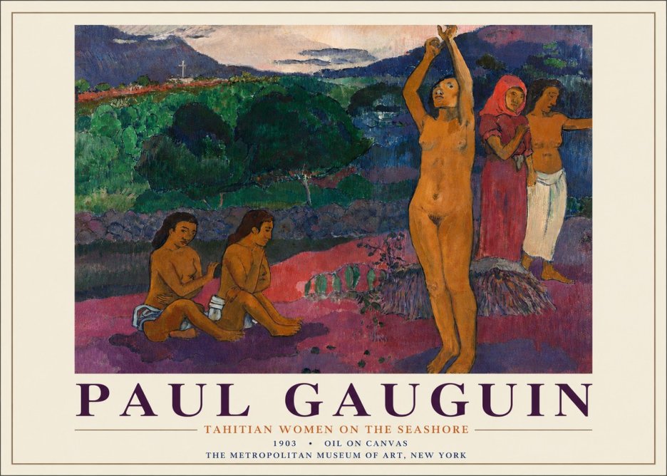 Paul Gauguin Tahitian Women on the Seashore No3 - Poszter