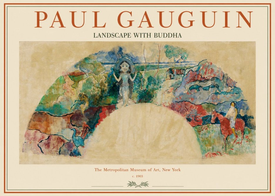 Paul Gauguin Landscape with Buddha No1 - Poszter