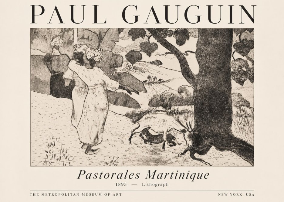 Paul Gauguin Pastorales Martinique No4 - Poszter