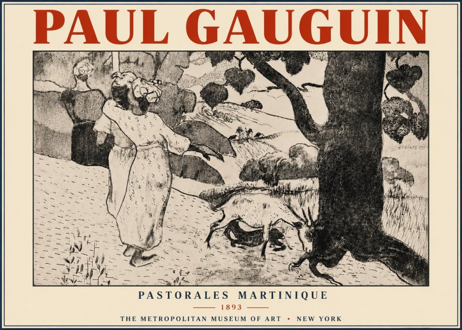 Paul Gauguin Pastorales Martinique No5 - Poszter