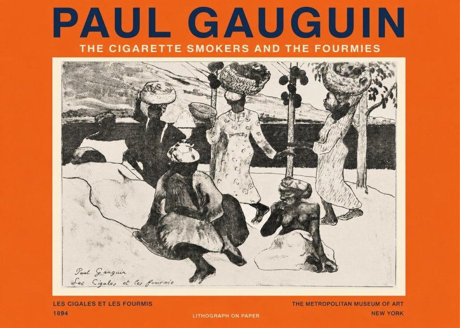 Paul Gauguin The Cigarette Smokers and the Fourmies No2 - Poszter