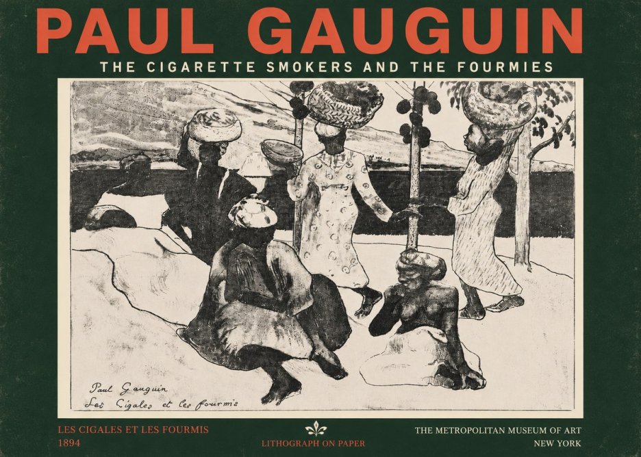 Paul Gauguin The Cigarette Smokers and the Fourmies No4 - Poszter