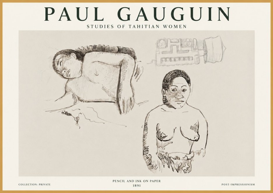 Paul Gauguin Studies of Tahitian Women No1 - Poszter