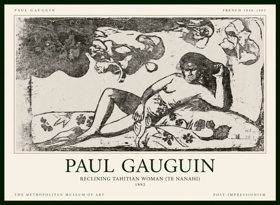 Paul Gauguin Reclining Tahitian Woman (Te Nanahi) No1 - Poszter