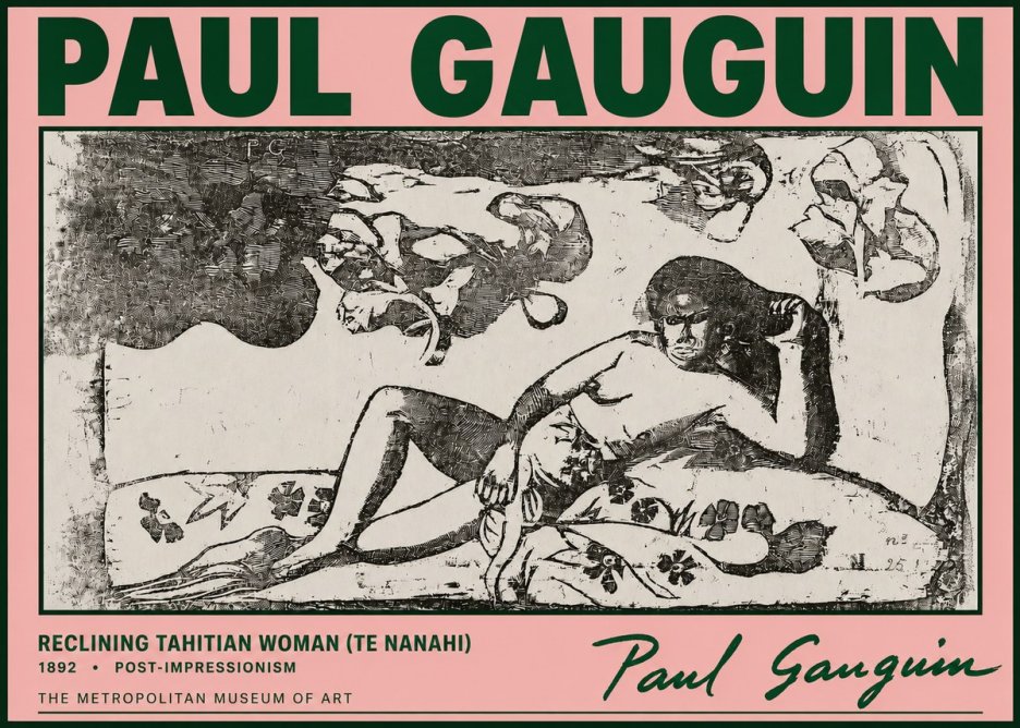 Paul Gauguin Reclining Tahitian Woman (Te Nanahi) No4 - Poszter