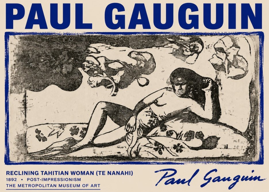 Paul Gauguin Reclining Tahitian Woman (Te Nanahi) No6 - Poszter